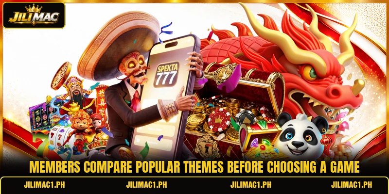 Members compare popular themes before choosing a game