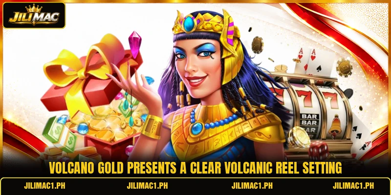 Volcano Gold presents a clear volcanic reel setting